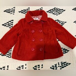 Red Little Girl Double Breasted Peacoat By Circo Size 2T
